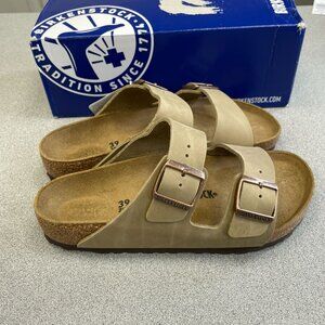 NEW Birkenstock Arizona Oiled Tobacco
Brown Leather Womens 8/39 Cork Sandals